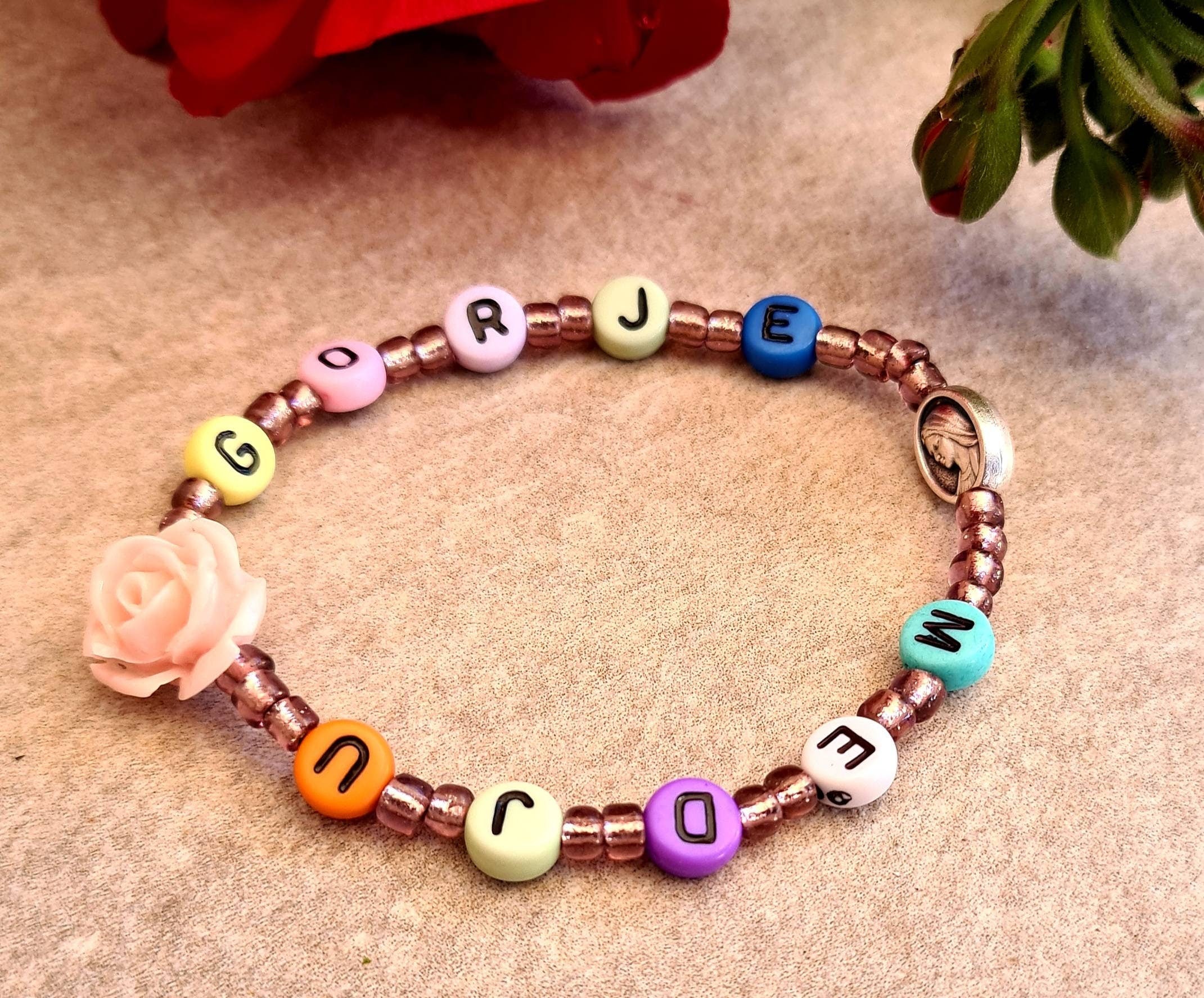 VIRGIN MARY bracelet, handmade catholic adjustable bracelet, holy bracelet, religious jewelry, christian bracelet, custom size