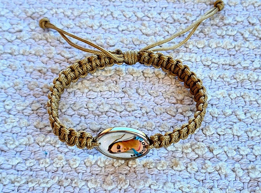 Virgin Mary Bracelet, Mary bracelet, Knotted cord Catholic Gift Religious Jewelry From Medjugorje Adjustable Bracelet Handmade