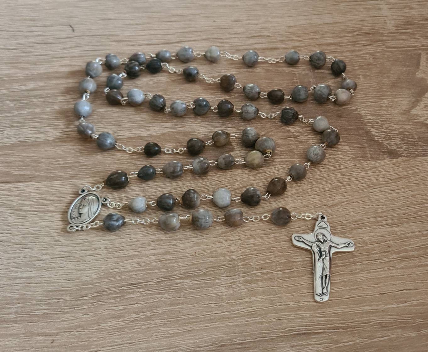 Jobs tears rosary, natural beads, catholic rosary, handmade rosary with jobs tears beads, Medjugorje rosary, catholic gift