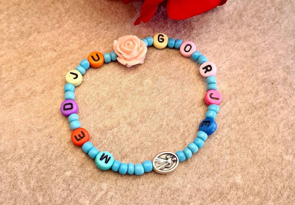 VIRGIN MARY bracelet, handmade catholic adjustable bracelet, holy bracelet, religious jewelry, christian bracelet, custom size