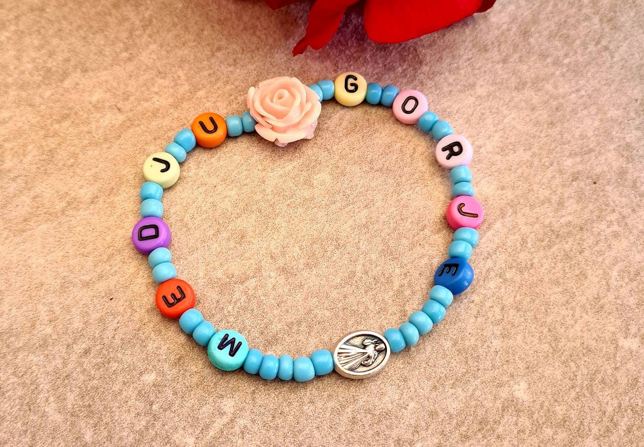 VIRGIN MARY bracelet, handmade catholic adjustable bracelet, holy bracelet, religious jewelry, christian bracelet, custom size