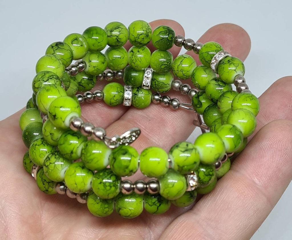 Handmade green rosary bracelet