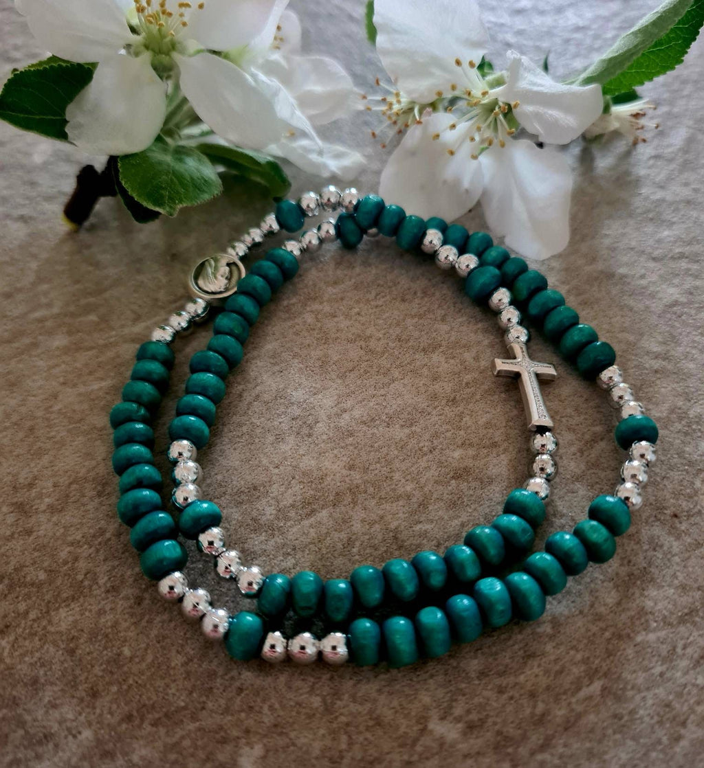 Handmade rosary bracelet, tiny rosary bracelet
